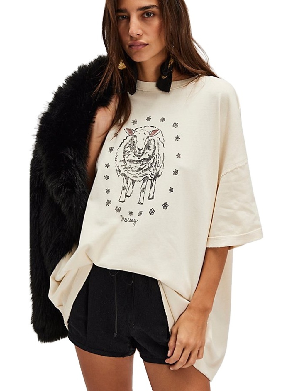 Free People We the Free Farm Friends Tee - Sheep - Large